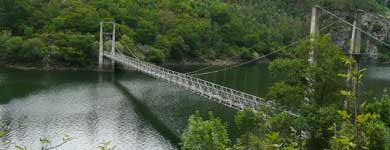 Puente Colgante sobre el Río Navia
